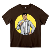 Chocolate Brown sterling archer Heavy Core Tee - DesigneFamous