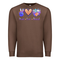 Chestnut Peace Love Dental Premium Sweatshirt - Jasminsmagicworld