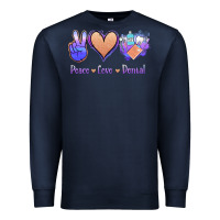 Navy Peace Love Dental Premium Sweatshirt - Jasminsmagicworld