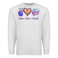Oatmeal Heather Peace Love Dental Premium Sweatshirt - Jasminsmagicworld