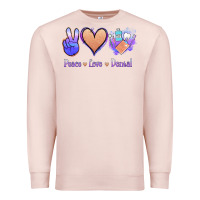 Pale Pink Peace Love Dental Premium Sweatshirt - Jasminsmagicworld