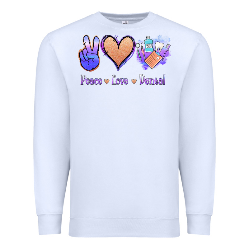 Peace Love Dental Premium Sweatshirt by Jasminsmagicworld | Teevron