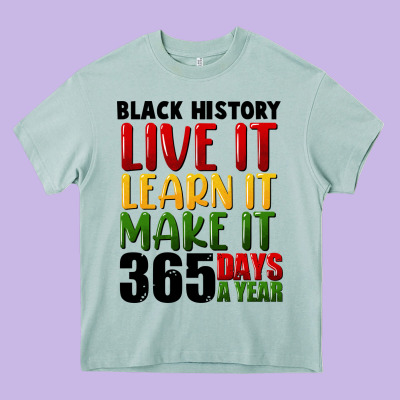 Black History Live It Heavy Core Tee Designed By Fadigitalartstudio