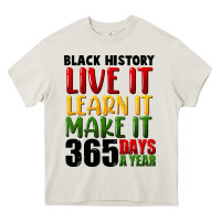 Cream black history live it Heavy Core Tee - FaDigitalArtStudio