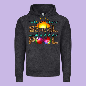 Bye Bye School Hello Pool Vintage Hoodie Designed By Artiststas