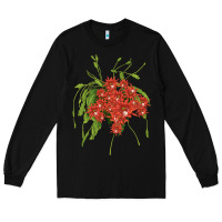 Black Red Orchid Cactus Long Sleeve Tee - LillyAllenDesigns