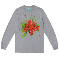 Heather Grey Red Orchid Cactus Long Sleeve Tee - LillyAllenDesigns