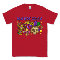 Red Mardi Gras vibes skull Classic Tee - FaDigitalArtStudio