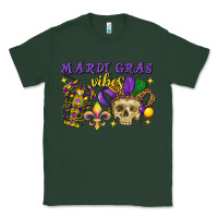 Sports Green Mardi Gras vibes skull Classic Tee - FaDigitalArtStudio