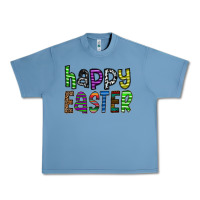 Pebble Blue Happy Easter Urban Heavy Tee - CowhideDigitalArt