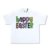 White Happy Easter Urban Heavy Tee - CowhideDigitalArt