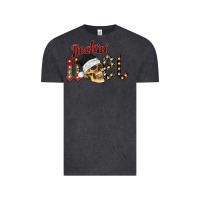 Vintage Black rockin noel skull Vintage Tee - CowhideDigitalArt