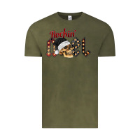 Vintage Olive rockin noel skull Vintage Tee - CowhideDigitalArt
