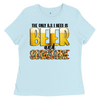 Baby Blue The Only c B s I NeedIs Beer And Sunshine Ladies Tee - CowhideDigitalArt