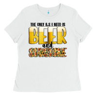 White The Only c B s I NeedIs Beer And Sunshine Ladies Tee - CowhideDigitalArt