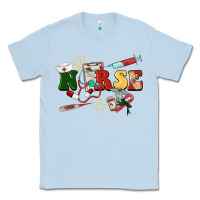 Dusty Blue Christmas nurse Classic Tee - BarkalooDesign