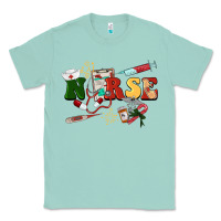 Seafoam Christmas nurse Classic Tee - BarkalooDesign