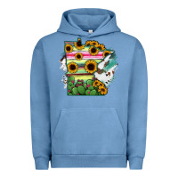 Pigment Pebble Blue Minnesota State Map Urban Hoodie - RanaPortraitStore
