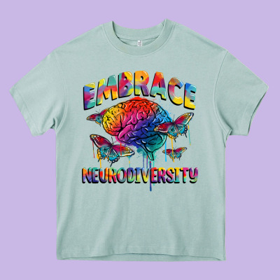 Embrace Neurodiversity Autism Heavy Core Tee Designed By Fadigitalartstudio