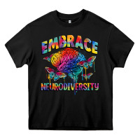 Black Embrace neurodiversity Autism Heavy Core Tee - FaDigitalArtStudio