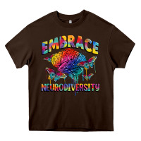 Chocolate Brown Embrace neurodiversity Autism Heavy Core Tee - FaDigitalArtStudio