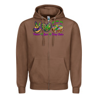 Chestnut peace love mardi gras king cake Zipper Hoodie - RanaPortraitStore