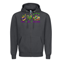 Smoke peace love mardi gras king cake Zipper Hoodie - RanaPortraitStore