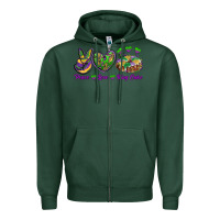 Sports Green peace love mardi gras king cake Zipper Hoodie - RanaPortraitStore