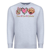 Heather Grey Peace Love Labrador Premium Sweatshirt - Jasminsmagicworld