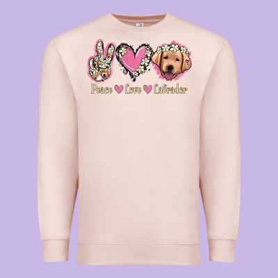 Peace Love Labrador Premium Sweatshirt Designed By Jasminsmagicworld