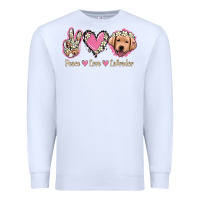 White Peace Love Labrador Premium Sweatshirt - Jasminsmagicworld