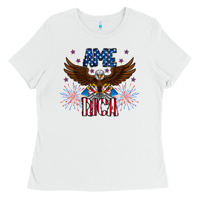 America Eagle Ladies Tee by CowhideDigitalArt | Teevron