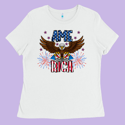 America Eagle Ladies Tee Designed By Cowhidedigitalart