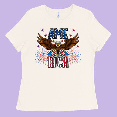 America Eagle Ladies Tee Designed By Cowhidedigitalart