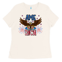 Bone America eagle Ladies Tee - CowhideDigitalArt