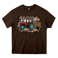 Chocolate Brown western tracktor Heavy Core Tee - RanaPortraitStore