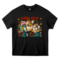 Black Coffee First Then Cows Heavy Core Tee - FaDigitalArtStudio