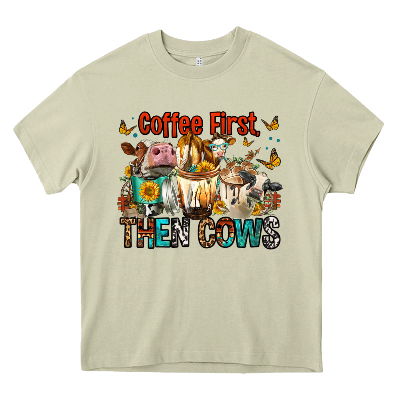Coffee First Then Cows Heavy Core Tee by FaDigitalArtStudio | Teevron