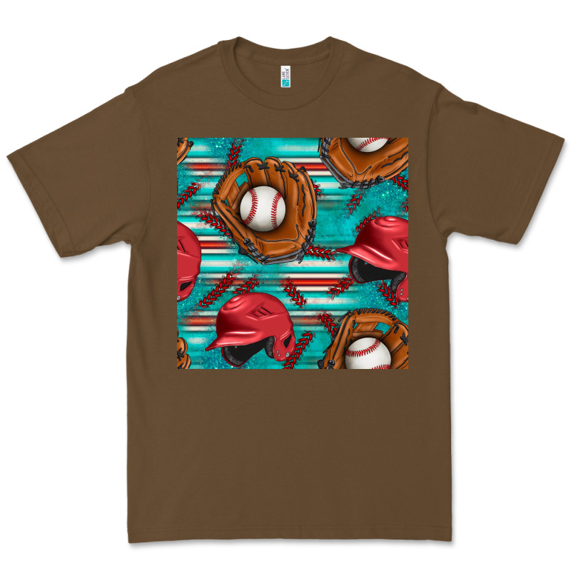 Baseball Helmet And Glove With Serape Seamless Pattern Premium Tee by BundleAndBundleShop | Teevron