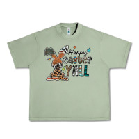 Oil Green Happy Easter Y'all Urban Heavy Tee - CowhideDigitalArt