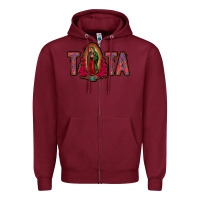 Burgundy tata lady of guadalupe Zipper Hoodie - Jasminsmagicworld