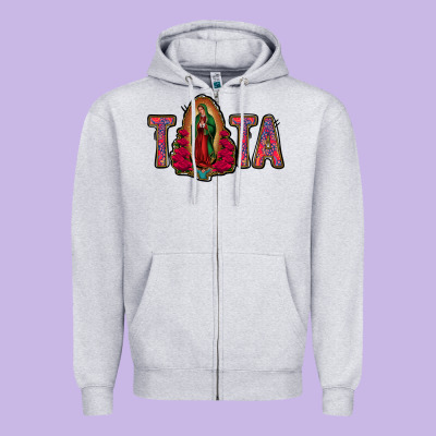 Tata Lady Of Guadalupe Zipper Hoodie Designed By Jasminsmagicworld