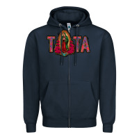 Navy tata lady of guadalupe Zipper Hoodie - Jasminsmagicworld