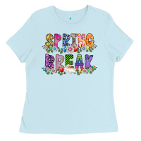 Baby Blue SPRING BREAK Ladies Tee - CowhideDigitalArt