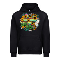 Black Guanajuato sunflower serape map Urban Hoodie - RanaPortraitStore