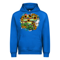 Cobalt Guanajuato sunflower serape map Urban Hoodie - RanaPortraitStore