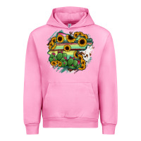 Fuchsia Pink Guanajuato sunflower serape map Urban Hoodie - RanaPortraitStore
