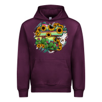 Mauve Wine Guanajuato sunflower serape map Urban Hoodie - RanaPortraitStore