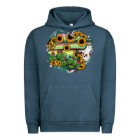 Pigment Midnight Navy Guanajuato sunflower serape map Urban Hoodie - RanaPortraitStore
