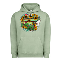 Pigment Oil Green Guanajuato sunflower serape map Urban Hoodie - RanaPortraitStore